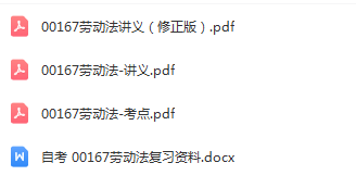 自学考试00167劳动法通关复习资料