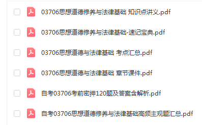 自学考试03706思想道德修养与法律基础通关复习资料