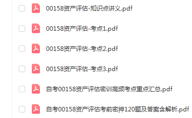 自学考试00158资产评估通关复习资料