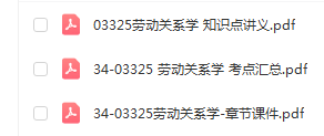 天津、安徽、江西、湖南自学考试03325劳动关系学通关复习资料