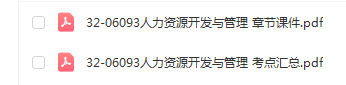 江苏、湖北、广西自考06093人力资源开发与管理通关复习资料