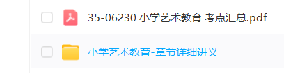 福建、湖南省自考06230小学艺术教育通关复习资料